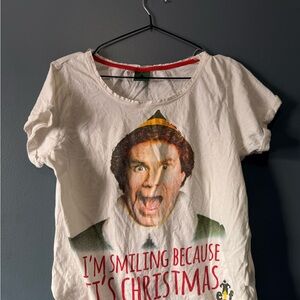 Elf Movie Graphic Tee - White with Red Accent